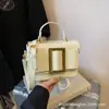Bolso Bandolera Retro para Mujer 2025 Nuevo de Moda Estilo Coreano Versátil al Hombro Moda Texturizado Color Sólido Bolso Cuadrado Pequeño