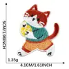Parche de Bordado Adhesivo de Gatito Lindo y Divertido de Dibujos Animados Parche de Tela Bordada para Taza de Agua DIY Ropa Accesorios Equipaje