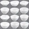 Tazones Pequeños de Melamina, Paquete de 10, Tazones de Arroz para Comida Rápida Imitación Porcelana, Tazones Blancos de Plástico para Sopa Comerciales, Tazones para Gachas, Tazones para Salsas de Restaurante Hot Pot