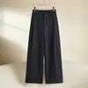 Pantalones de pierna estrecha y ancha hechos a medida, estilo nuevo Otoño 2026, con cintura elástica, efecto de caída, que cubren la cadera, de talle alto para ir al trabajo, de pierna recta