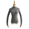YPFF novo outono e inverno feminino estilo europeu e americano cor sólida top pequena gola alta moda slim-fit manga comprida camiseta camisa de fundo