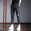 Pantalones casuales finos tipo Ice Silk cropped para hombre 2023 Verano nuevos de moda combinan con todo corte ajustado tobillo atado cintura elástica Deportivos
