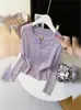 Cardigan de Punto Delgado de Moda con Temperamento Suave para Mujer 2026 Nuevo Principios de Otoño Nicho Versátil Impresionante Top Base