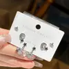 Pendientes de Planeta Luna Nuevos Compactos Micro-pavimentados de Zirconia Estilo Ins Nicho Diseño Simple Versátil Pendientes de Gama Alta