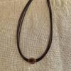 Colar Vintage de Couro com Olho de Tigre Feminino Estilo Chinês Gargantilha Sobreposta Colar de Nicho Acessórios de Corrente para Clavícula Versátil Elegante