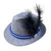 Sombrero Gris Alemán Sombrero de Plumas Azul Blanco Azul Cuerda Tricolor Accesorios Topper de Fieltro Sombrero Promocional Publicitario para Festival de la Cerveza