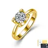Anel de Prata S925 com Moissanita de Alta Qualidade para Mulheres, Fashionável, Genuíno, Cor D, Levemente Luxuoso, Anel de Noivado, Proposta, Anel de Casal