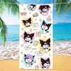 Nova toalha de praia estampada mais vendida em vendas transfronteiriças, toalha de praia do Stitch e da Kuromi, tecido de toalha infantil de desenho animado para atacado