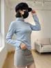 Camisa Básica de Gola Alta Meia para Mulheres, Peça de Roupa Externa da Moda Slim-Fit para Outono e Inverno, Camiseta de Manga Longa para Meninas
