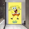 Calamardo Bob Esponja Calamardo Dibujo Animado Tela Colgante Vertical Decoración de Pared para Dormitorio Tela de Fondo Creativa Tapiz Paibig Estrella