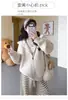 Abrigo tipo suéter con capucha suave y acogedor, conjunto de ropa de estar holgada estilo coreano para otoño e invierno, cárdigan grueso de punto, conjunto de maternidad