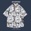 Camisa floral de manga corta para vacaciones de verano en la playa transfronterizas, camisa hawaiana de moda para hombre, camisa holgada de playa para parejas