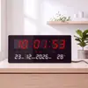 Reloj electrónico digital inteligente de pantalla grande, adecuado para oficinas y salas de estar, con calendario perpetuo, pantalla digital y funciones de luz nocturna multifuncionales, diseñado como reloj de escritorio o de pared