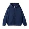 Sudadera con capucha y cremallera de algodón de 350g Manga larga Deportiva Holgada Cómoda Versátil Ropa de grupo Ropa de trabajo Unisex