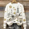 Nueva sudadera de franela para mujer con estampado digital 3D navideño, sitio web independiente transfronterizo Amazon, otoño/invierno 2026