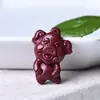 Mineral crudo alto contenido cinabrio arena púrpura caricatura 12 signos del zodíaco colgante lindo colgante de collar accesorios tejidos DIY
