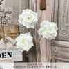 Ramo falso de simulación de color blanco terminado con flores de seda artificial para boda, fila de flores de plástico, arreglo de boda de alta calidad