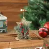 Amazon Natal Novo Castiçal de Ferro Dourado Veado Floco de Neve Estrela de Cinco Pontas Castiçal Janela Decoração de Mesa
