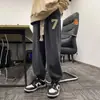 Directamente del fabricante: Pantalones de pana estilo americano con cordón, pantalones casuales para primavera y otoño, joggers de pierna recta holgados, sudadera moderna para hombre