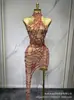 Mono Transparente de Malla Ajustado con Cuello Halter Transfronterizo Europeo y Americano para Cantantes Femeninas, Discoteca, Fiesta de Cóctel, Actuación, Diseño de Telaraña