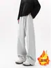 Pantalones de Diseño High Street Americano con Pierna Curva Otoño e Invierno Pantalones Deportivos Gruesos para Hombre Tendencia Patchwork Pierna Ancha Casual Transfronterizo
