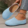 Chinelos Meia Cruzados Plus Size Flyknit Vazados Respiráveis Femininos Verão Uso Externo 2025 Novos Chinelos Meia Slip-on Preguiçosos