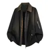 Invierno 2026 Nuevo Chaqueta de Algodón con Bloques de Color y Parches para Hombre, Falso Dos Piezas, Casual de Alta Gama, Juvenil de Moda, Abrigo Engrosado