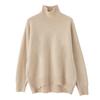 Novo suéter feminino solto de lã quente, suéter feminino casual simples plus size com base de malha, estilo preguiçoso redutor de idade