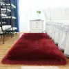 Alfombra de Felpa de Lana Sintética Transfronteriza Alfombrilla para Piso Manta para Dormitorio Ventana Mirador Hogar Color Sólido Alfombrilla para Stand Interior