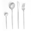 Popular cubertería de acero inoxidable Portugal de 4 piezas, cuchillo, tenedor y cuchara, juego para comida occidental, cuchillo para bistec, suministros para hotel y restaurante