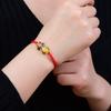Pulsera de cuerda roja nueva 2019 Pulsera sensible a la temperatura que cambia de color chapada en oro 3D con cadena extendida de oro de 18 quilates pulsera de moda simple