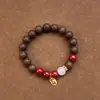 [Caja de Regalo de Incienso de Alta Gama] Pulsera de Cuentas de Incienso Rojo Cinco Direcciones 108 Cuentas para Mujer, Hecha de Hierbas Naturales, Hecha a Mano