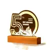 Lámpara de noche multifuncional de madera maciza, personalizable con tu propio diseño, perfecta como regalo corporativo para eventos de negocios, celebraciones de aniversario o como un regalo creativo