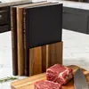 Juego de Tres Piezas de Tablas de Cortar de Madera de Acacia, Tablas de Cortar de Madera Maciza Tipo Libro, Tablas de Cortar de Clasificación para Cocina, Tablas de Cortar Doble Cara para Bandeja de Filete