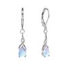 Moda Moonstone gota de água brincos longo borla Super fada em forma de pêra diamante labradorita personalidade orelha fivela orelha jóias