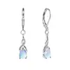Moda Moonstone gota de água brincos longo borla Super fada em forma de pêra diamante labradorita personalidade orelha fivela orelha jóias
