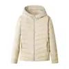 Chaqueta de plumón para mujer Colección Otoño/Invierno 2026, Chaqueta de plumón ligera con capucha, 90% plumón de pato blanco, Cálida y versátil, Abrigo de plumón moderno