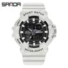 Reloj SANDA para estudiantes, doble pantalla, textura de mezclilla, reloj electrónico multifuncional, reloj electrónico deportivo impermeable transfronterizo
