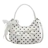 Bolsa transversal de corrente, estilo coreano, design requintado de nuvens com bolinhas, novo estilo doce e fresco com design plissado, estilosa