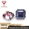 Pedra nua de moissanite roxa chanfrada quadrada, joia de moissanite de cor asche, pedra principal com atacado de pedras
