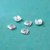 Plata de Ley S925 Vintage Desgastado Plata Tailandesa Base Cuadrada Flor Base DIY Pulsera de Cuentas de Cristal Accesorio Separador Material Cuentas de 8 mm