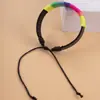 Pulsera Arcoíris de Gusto Ins Coreano y Japonés para Corazón de Chica Pulsera Sencilla de Cuero Tejido para Pareja y Novia Estudiante