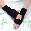 Luvas de Ciclismo Quentes de Tricô Yifan Outono e Inverno Estilo Coreano Cor Pura Lã Elástica Cânhamo Fino Torcido Luvas Curtas Cor Pura