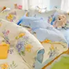Conjunto de quatro peças de lixamento espesso atacado dormitório estudantil simples conjunto de três peças pele-friendly lavável à máquina casa única colcha capa única peça