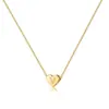 Colar de Amor Quente Transfronteiriço 26 Letras Cobre Eletrodepositado 14K Coração de Pêssego Corrente para Clavícula Coração Letra Inicial Colar para Casal