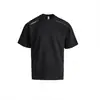 Camiseta Premium de 260g con Diseño de Parches en los Hombros para Hombre, Ajuste Holgado de Verano, Estilo Old Money, Bloques de Color, Manga Corta Versátil