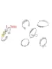 Anillo Giratorio de Plata Tailandesa para la Ansiedad Anillo para el Dedo Índice Multi-Círculo Cuentas de Transferencia Auspicioso Transferencia Moda Coreana Regalo para Novia