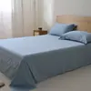 Lençol de cama e lençol com elástico estilo japonês Muji Nishikawa, 100% algodão 60s, item único, roupa de cama 100% algodão para camas de 1.5-1.8M, cor sólida, novo