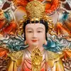 Estatua de la Virgen María de Kowloon de Resina para Decoración de Altar en Casa, Estatua de los Tres Santos de Kowloon, Madre Dragón Buda, Bodhisattva Abuela de Kowloon