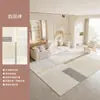 Alfombra de Sala de Estar de Lujo Ligero y Sensación de Alta Gama, Alfombra para Mesita de Noche de Dormitorio en Casa, Estilo Minimalista Gris, Alfombra de Área Grande de Cobertura Total